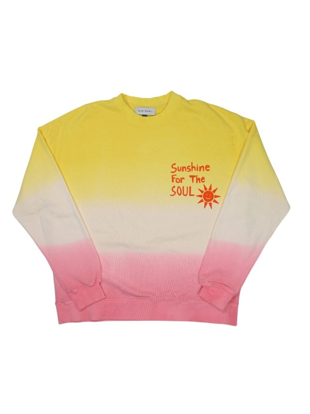 Mira Mikati Sunshine For The Soul Sweatshirt in Yellow Pink Dip Dye